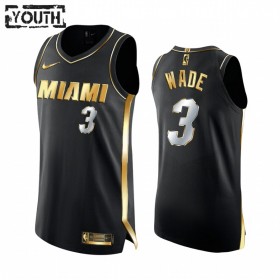 Camiseta Niños Miami Heat Dwyane Wade 3 2020-21 Negro Golden Edition Swingman